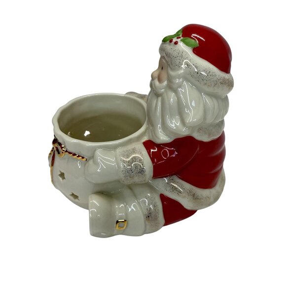 Lenox Santa Tea Light Holder Ceramic Christmas Decoration - Picture 3 of 7